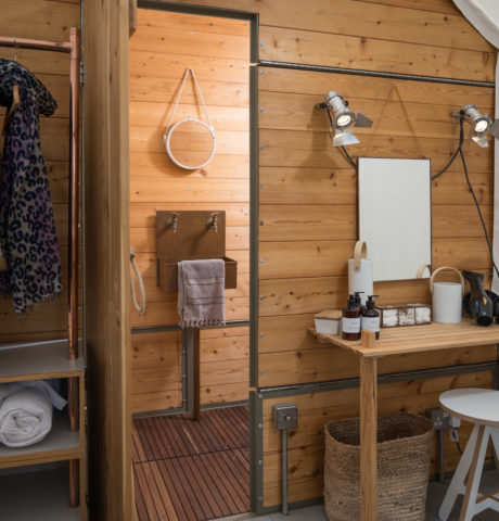 shower area details - luxury suite luxury camping accommodation