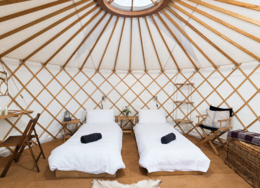 sleeping arrangements - luxury yurt